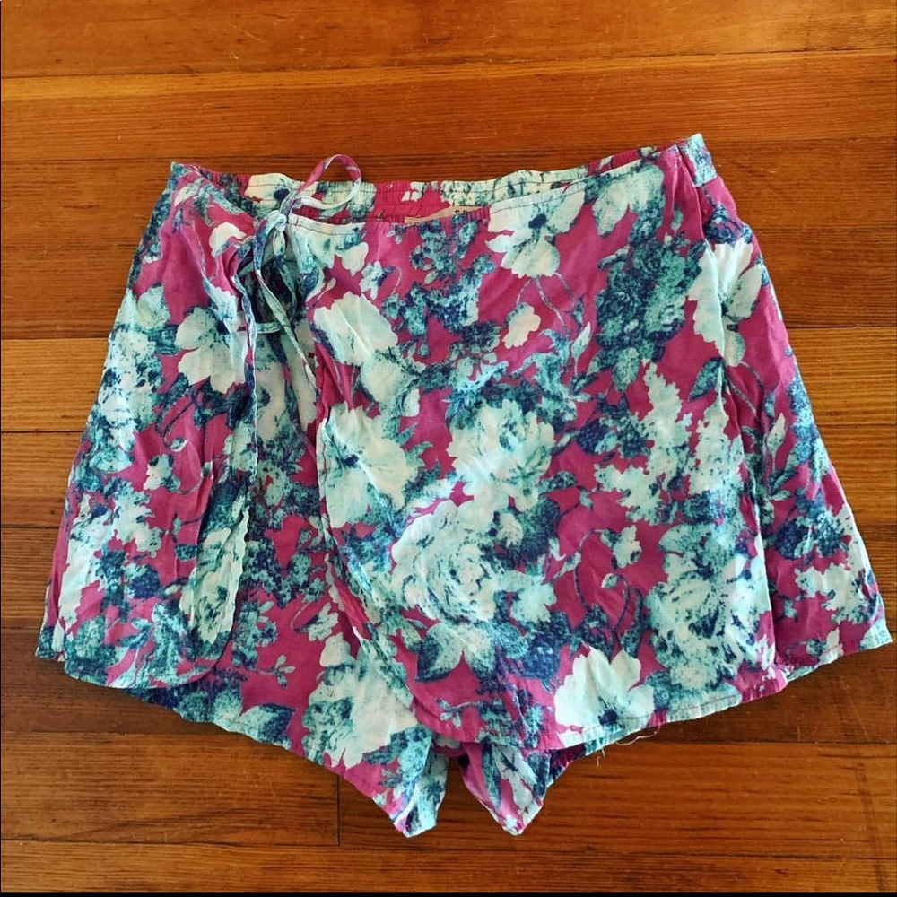 Floral wrap shorts